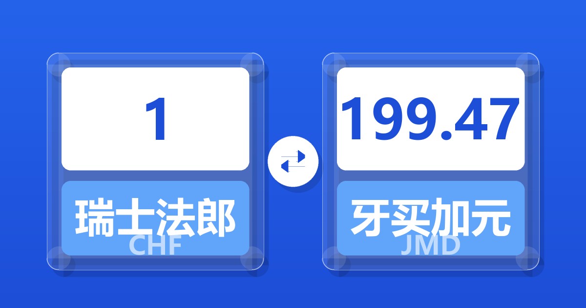 1瑞士法郎兑牙买加元