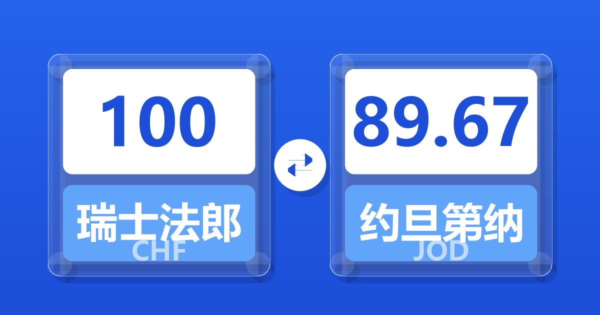 100瑞士法郎兑约旦第纳尔