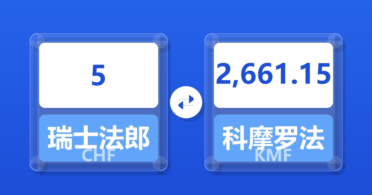 5瑞士法郎兑科摩罗法郎