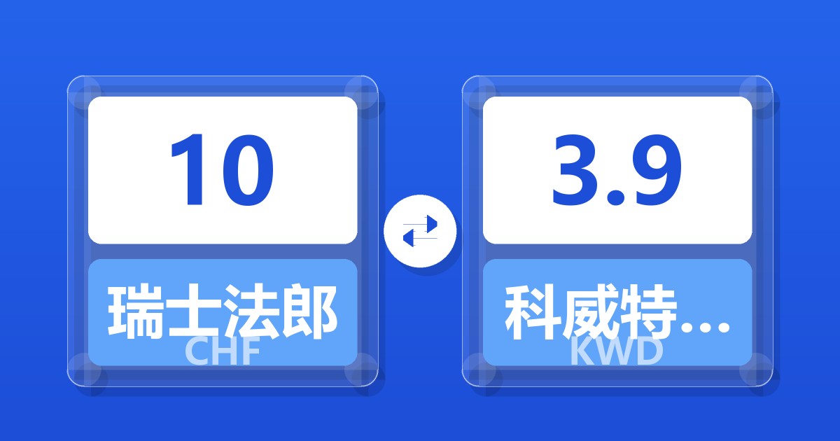 10瑞士法郎兑科威特第纳尔