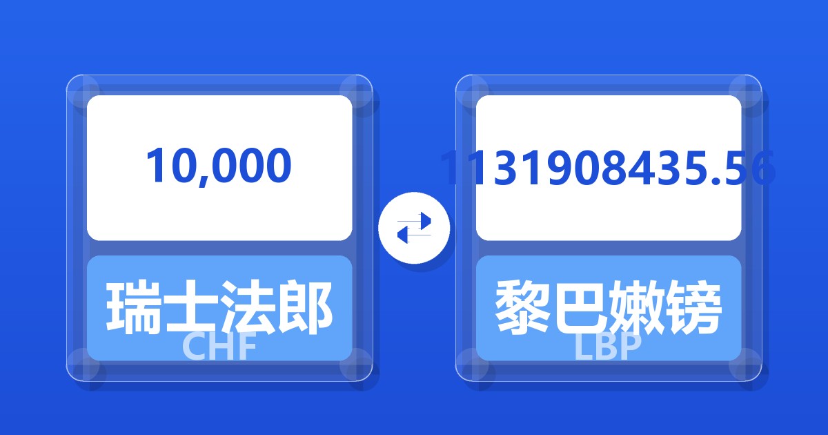 10,000瑞士法郎兑黎巴嫩镑