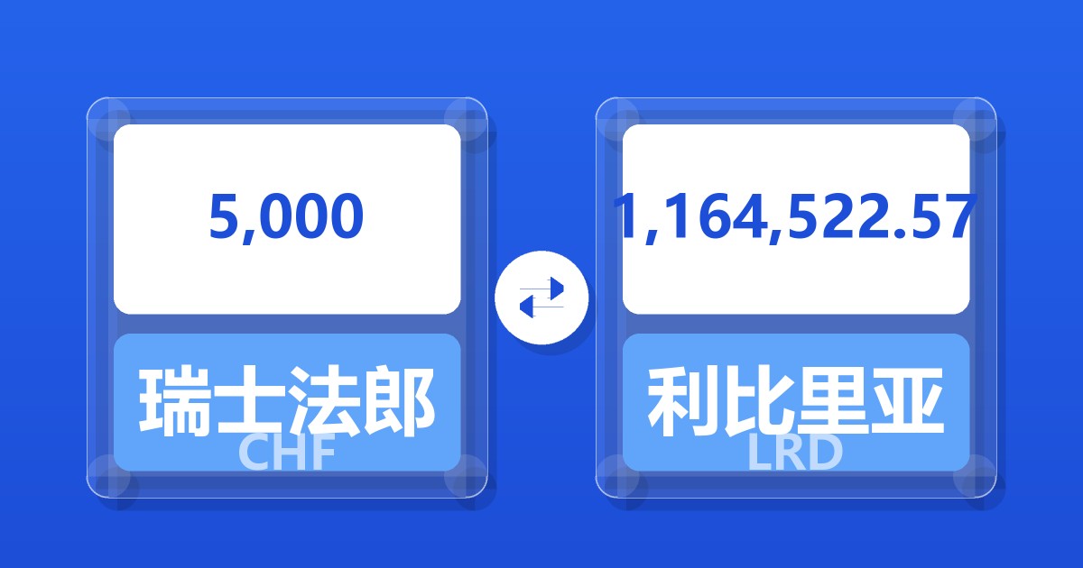 5,000瑞士法郎兑利比里亚元