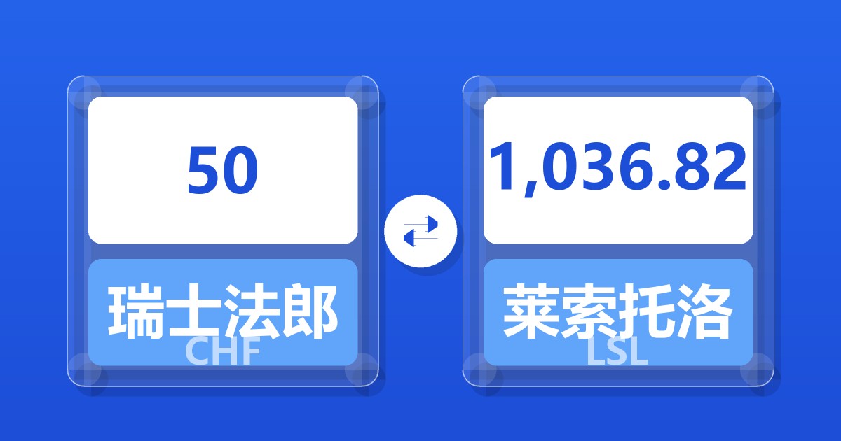 50瑞士法郎兑莱索托洛蒂