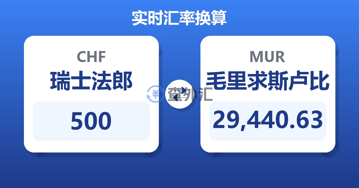 500瑞士法郎兑毛里求斯卢比