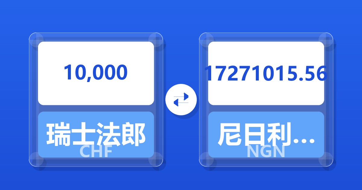 10,000瑞士法郎兑尼日利亚奈拉
