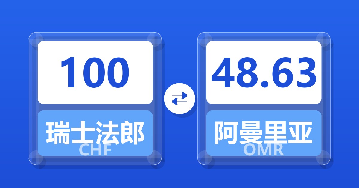 100瑞士法郎兑阿曼里亚尔