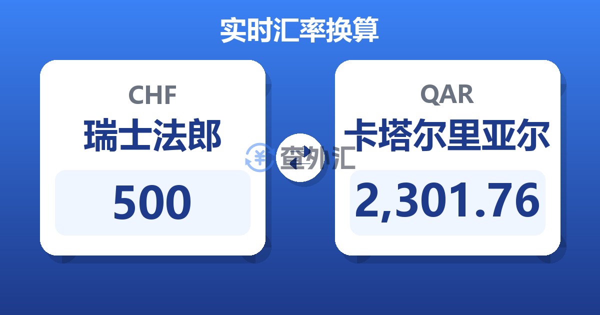 500瑞士法郎兑卡塔尔里亚尔