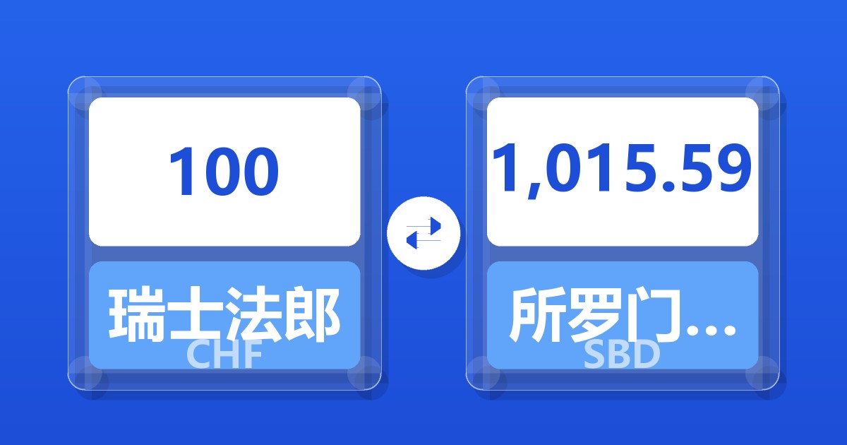 100瑞士法郎兑所罗门群岛元