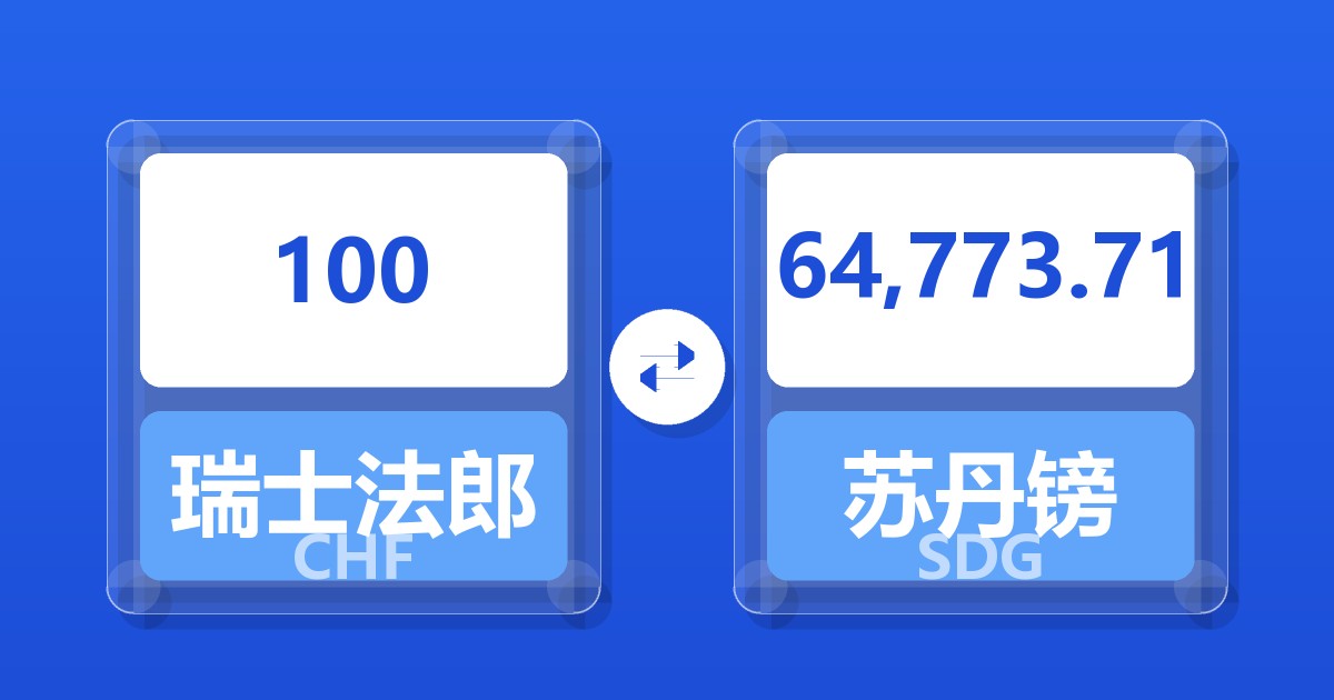 100瑞士法郎兑苏丹镑