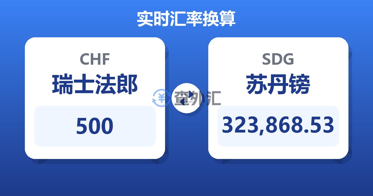 500瑞士法郎兑苏丹镑