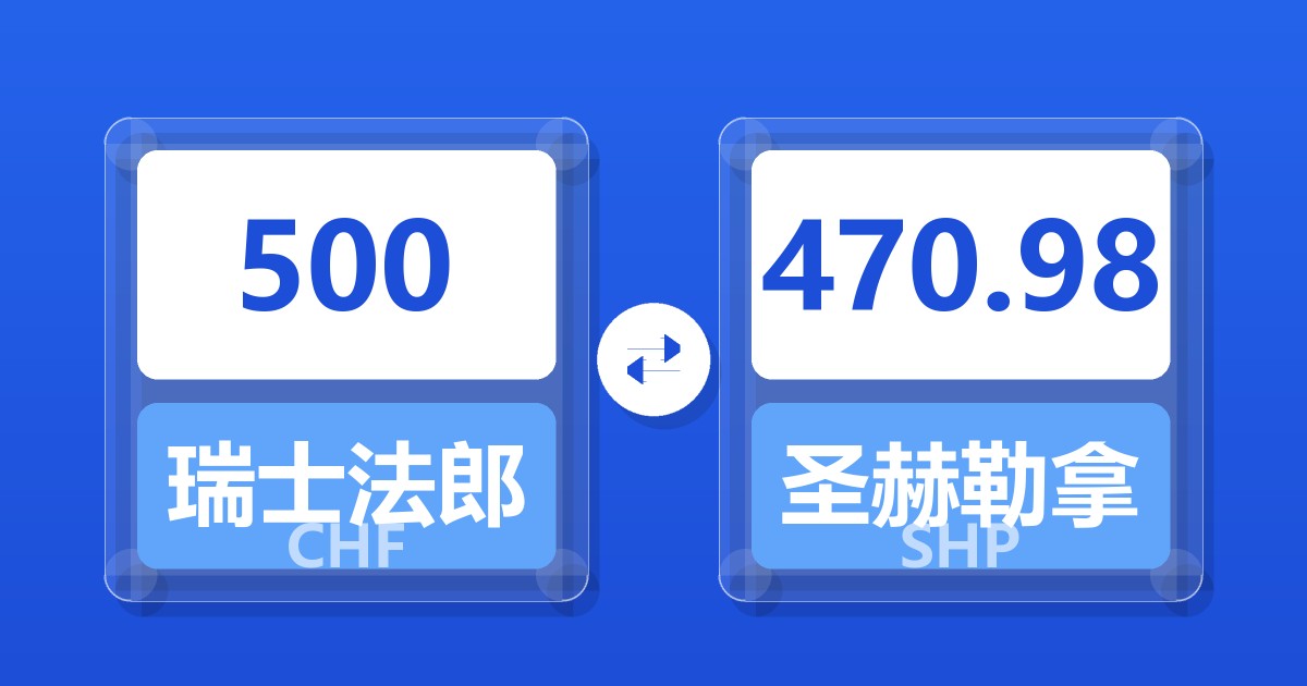 500瑞士法郎兑圣赫勒拿镑