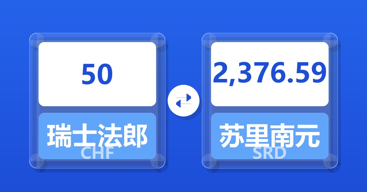 50瑞士法郎兑苏里南元