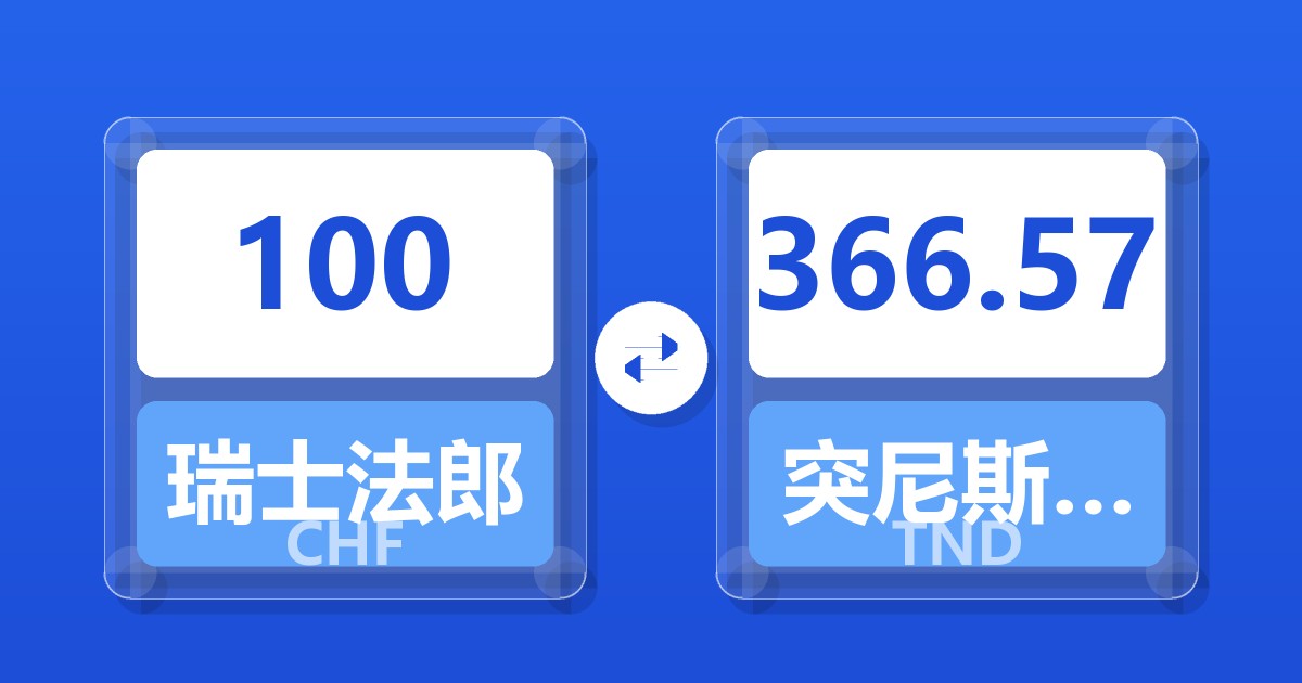 100瑞士法郎兑突尼斯第纳尔