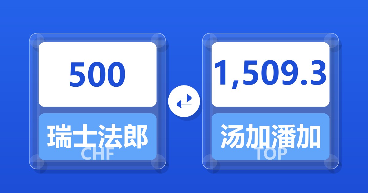 500瑞士法郎兑汤加潘加