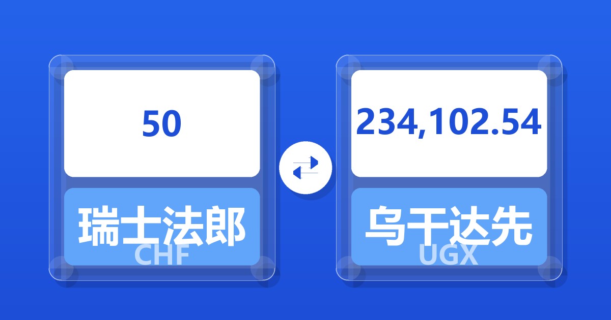 50瑞士法郎兑乌干达先令