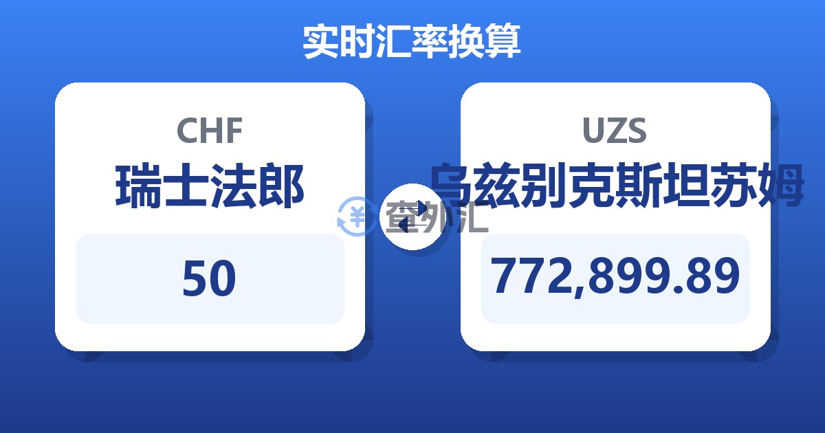 50瑞士法郎兑乌兹别克斯坦苏姆