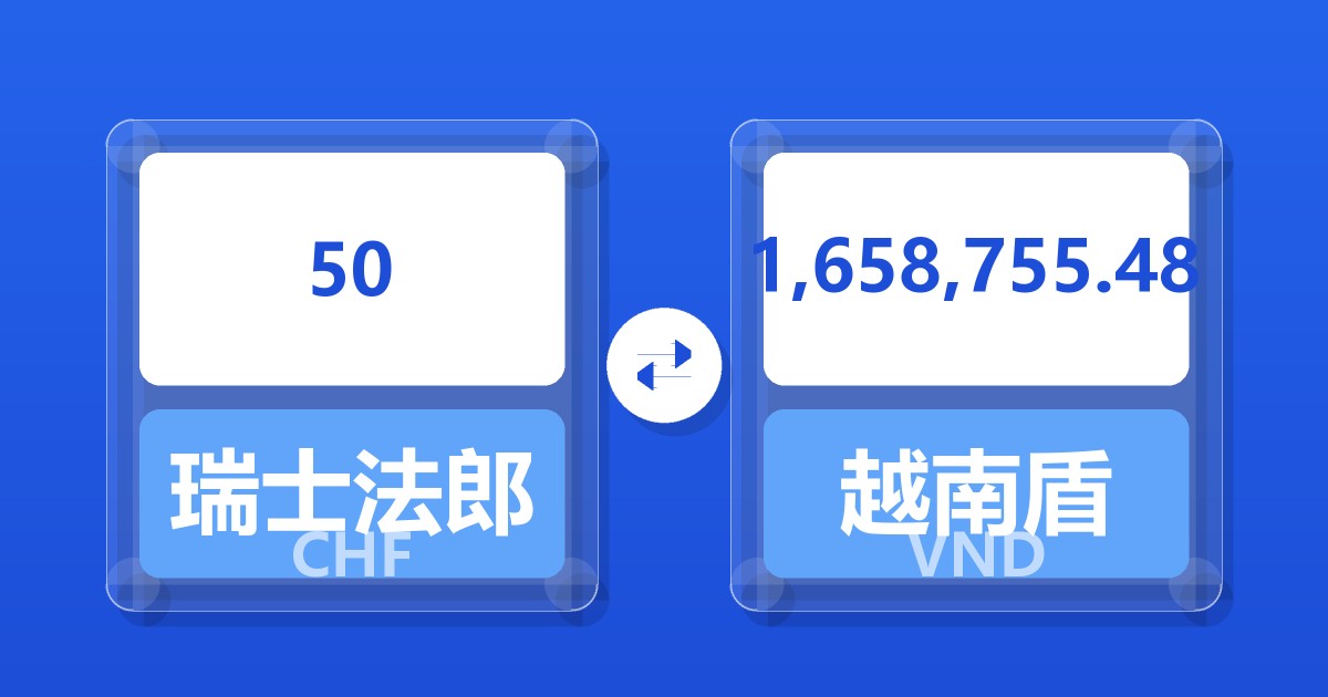 50瑞士法郎兑越南盾