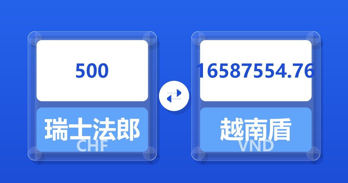 500瑞士法郎兑越南盾