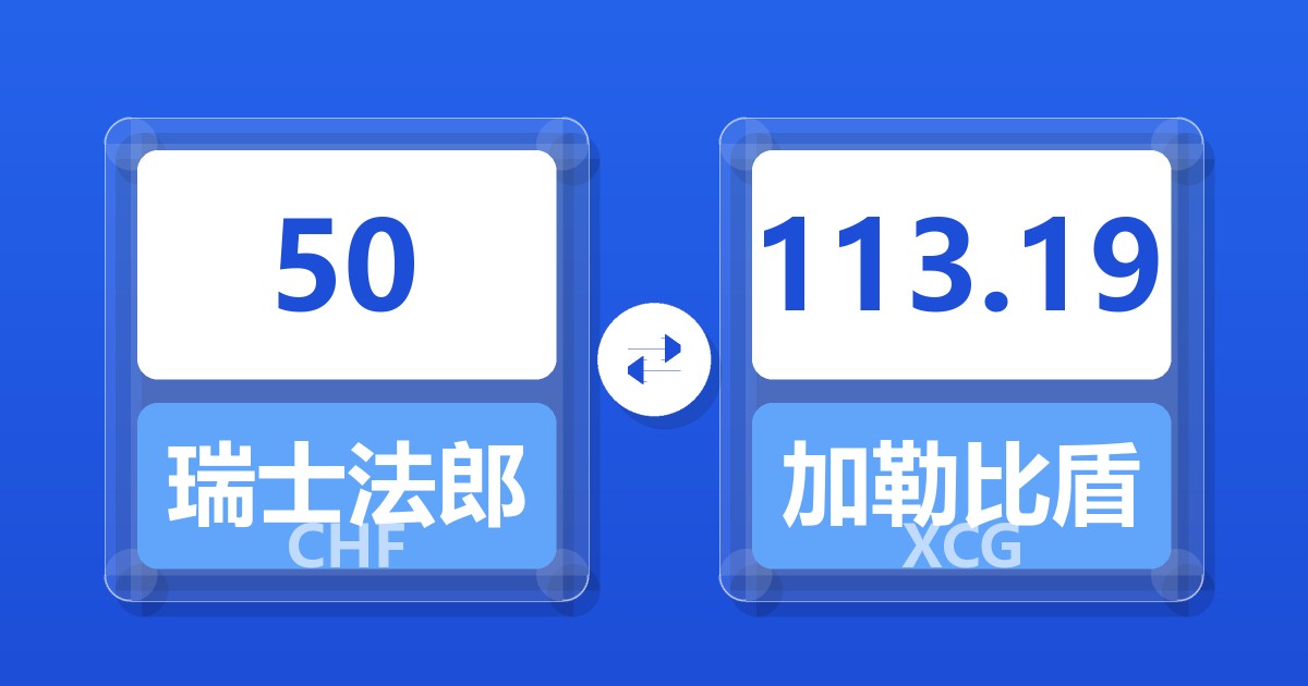 50瑞士法郎兑加勒比盾