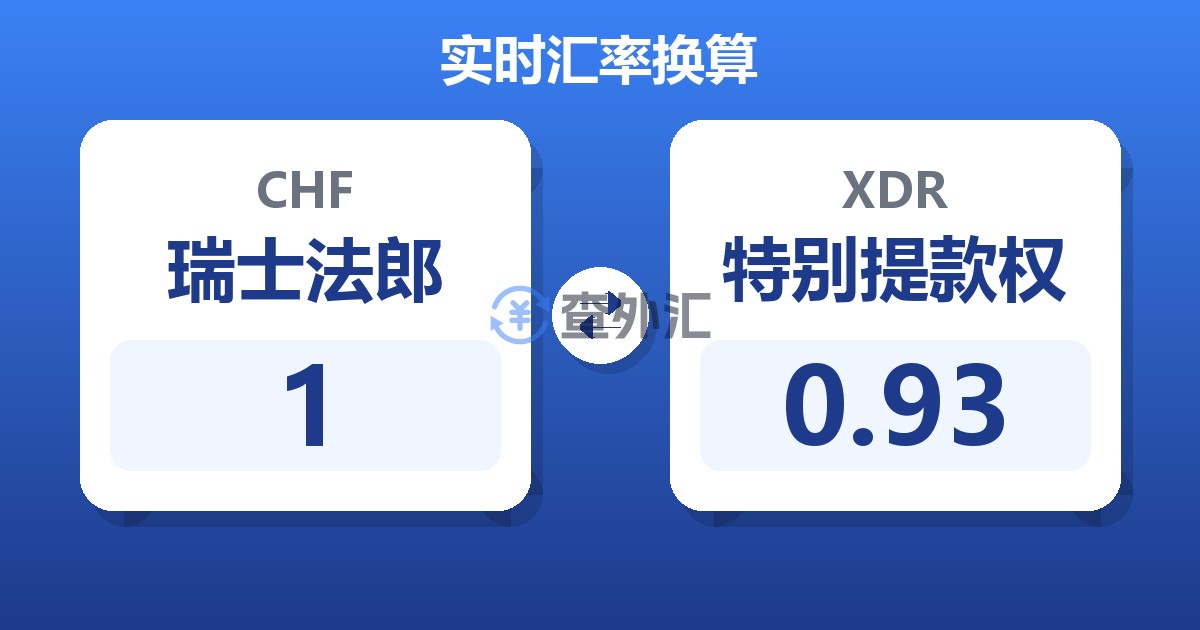 1瑞士法郎兑特别提款权