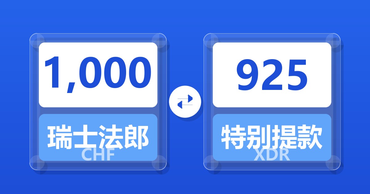1,000瑞士法郎兑特别提款权