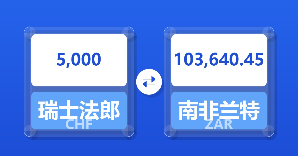 5,000瑞士法郎兑南非兰特