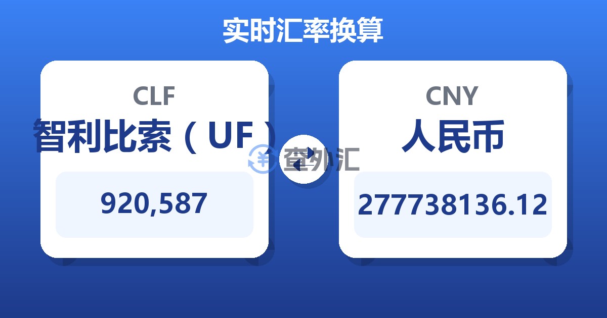 920,587智利比索（UF）兑人民币