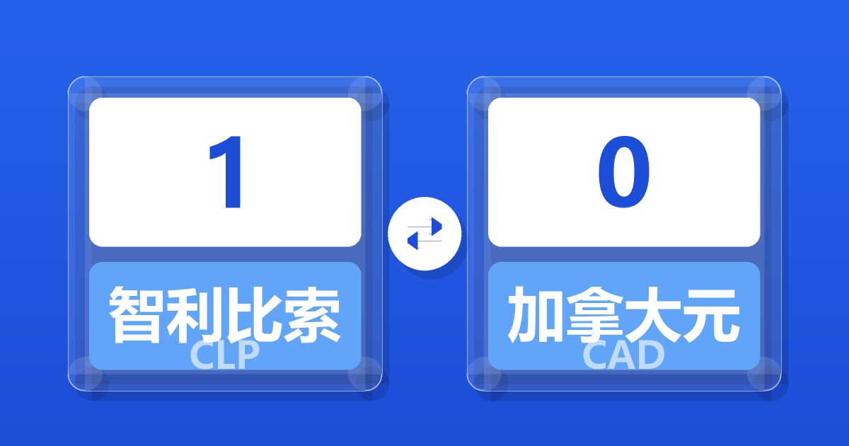 1智利比索兑加拿大元