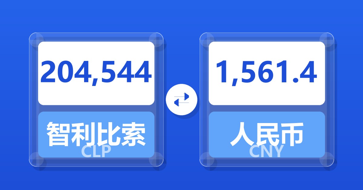 204,544智利比索兑人民币