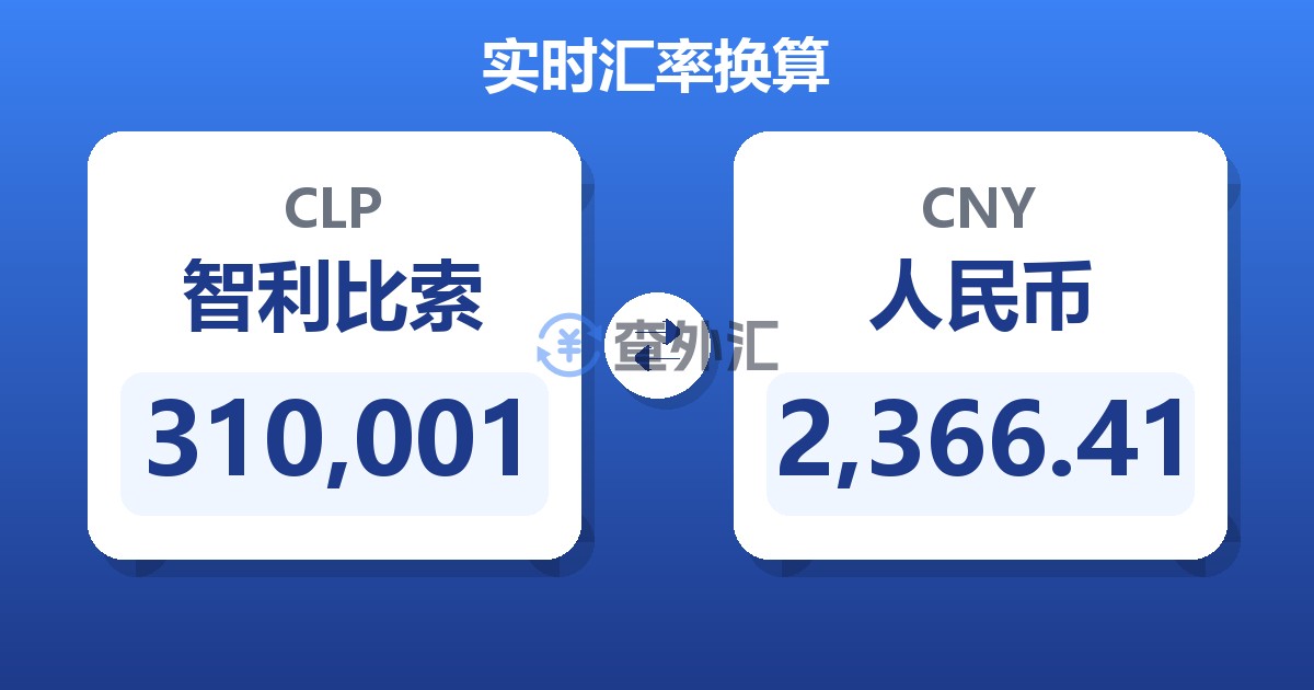 310,001智利比索兑人民币