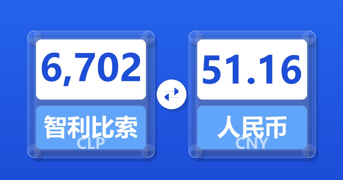 6,702智利比索兑人民币