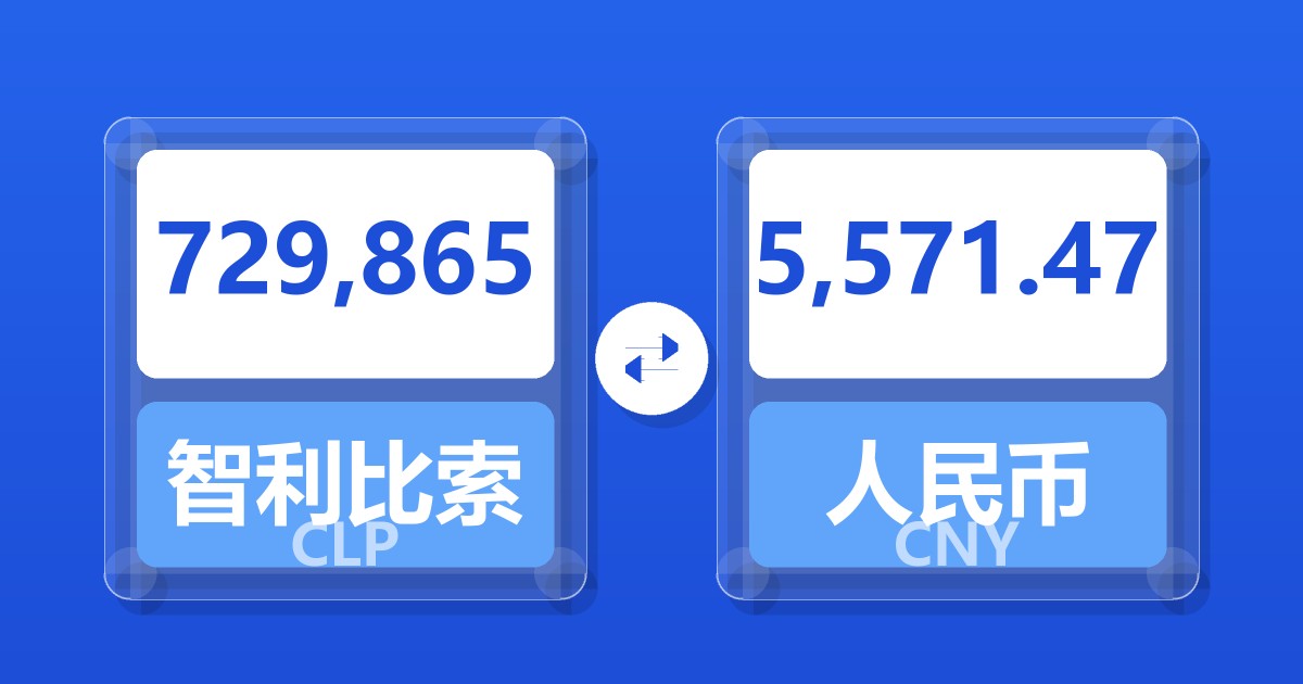729,865智利比索兑人民币