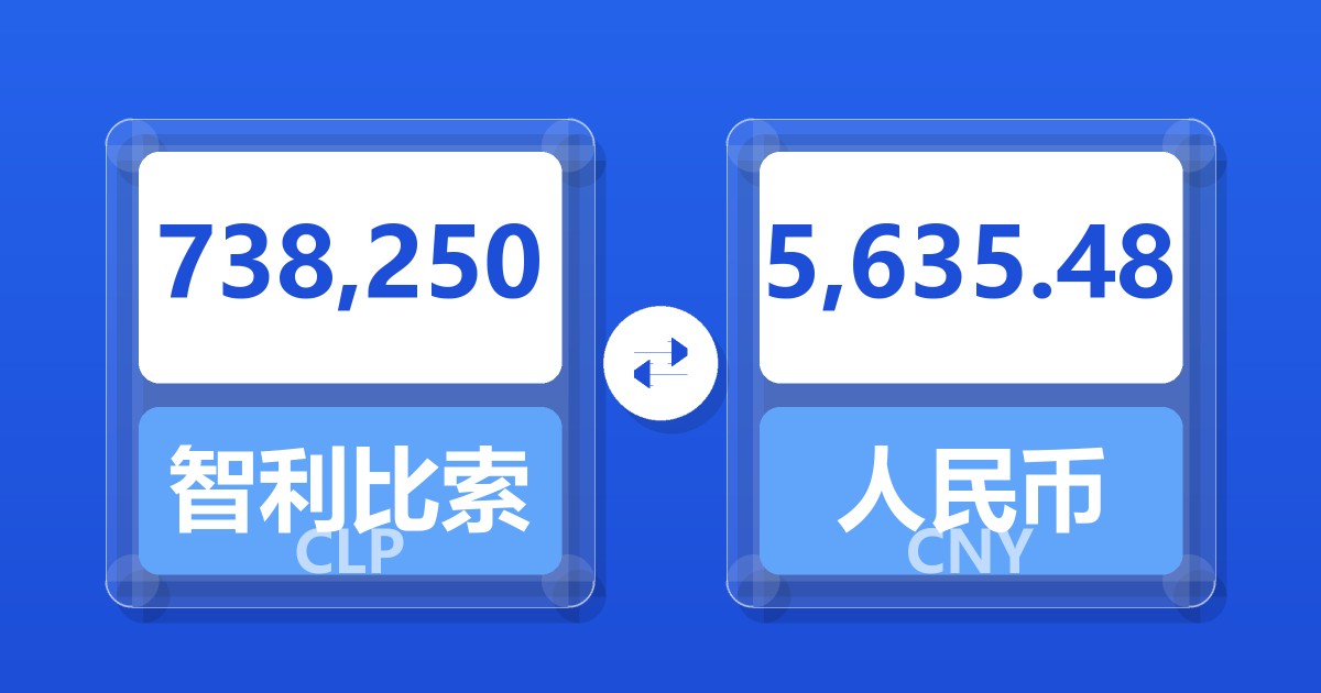 738,250智利比索兑人民币