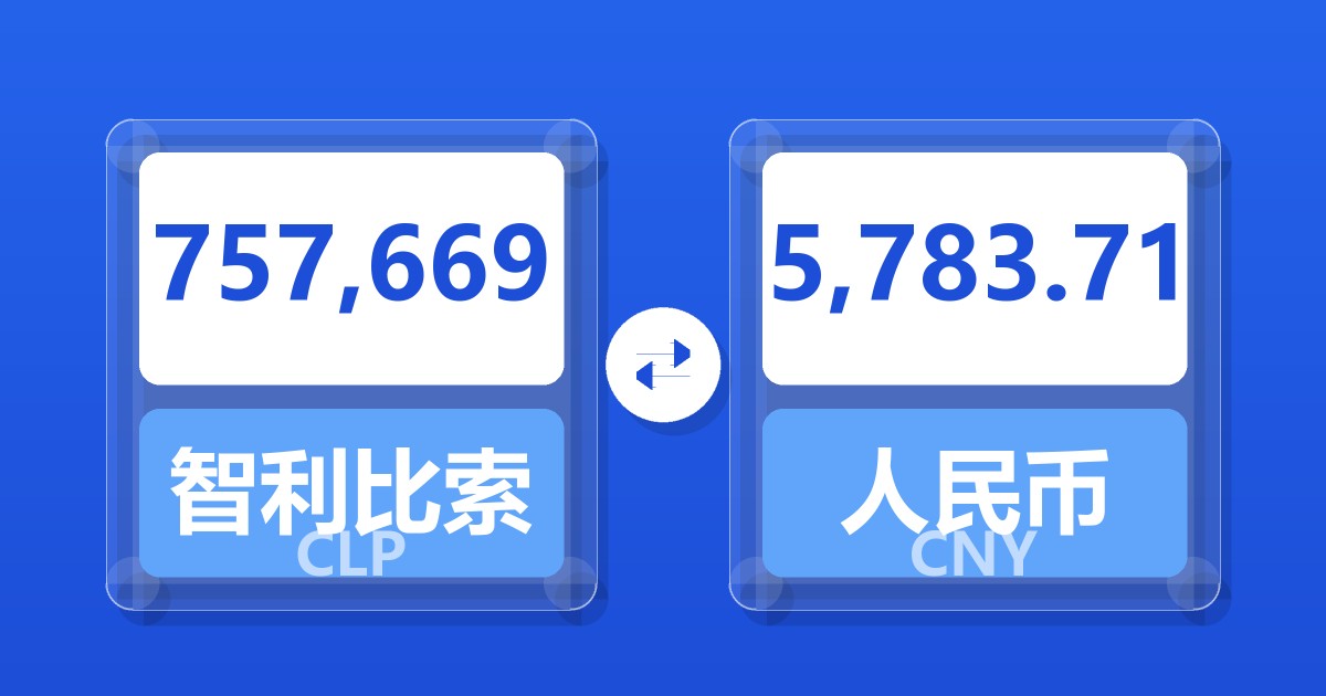 757,669智利比索兑人民币