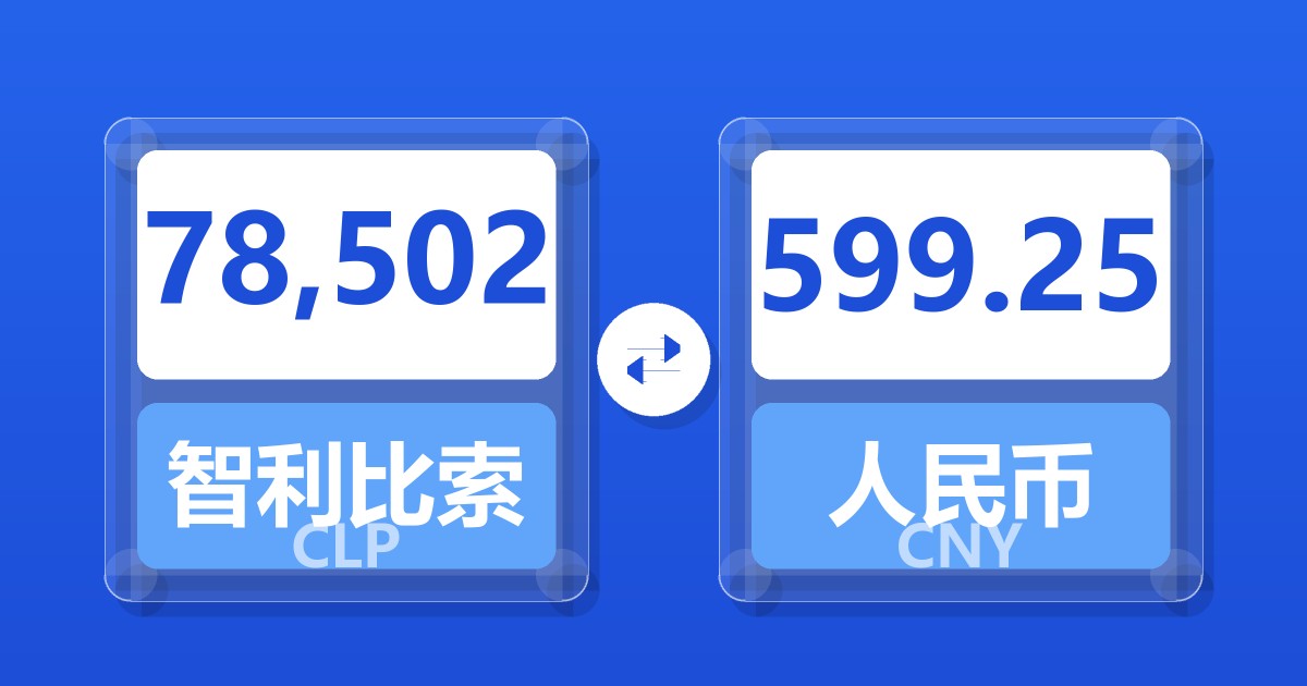 78,502智利比索兑人民币
