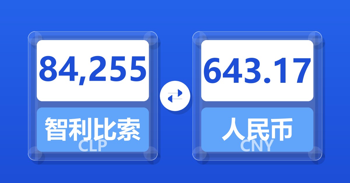 84,255智利比索兑人民币