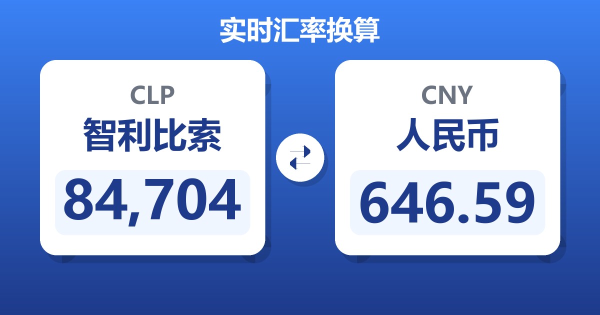 84,704智利比索兑人民币