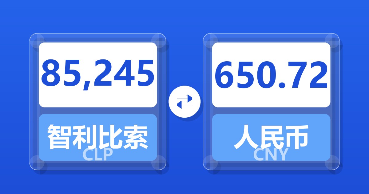 85,245智利比索兑人民币