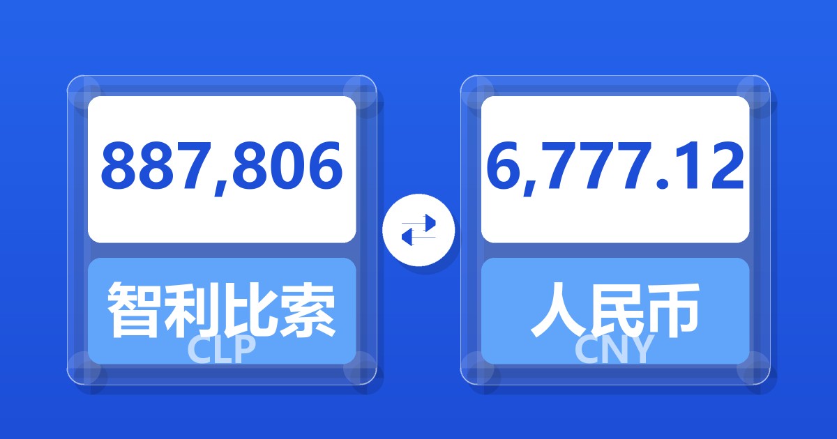 887,806智利比索兑人民币