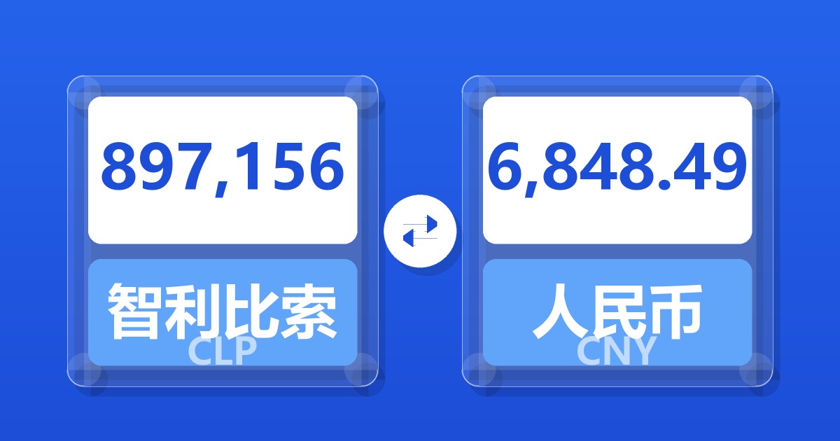 897,156智利比索兑人民币