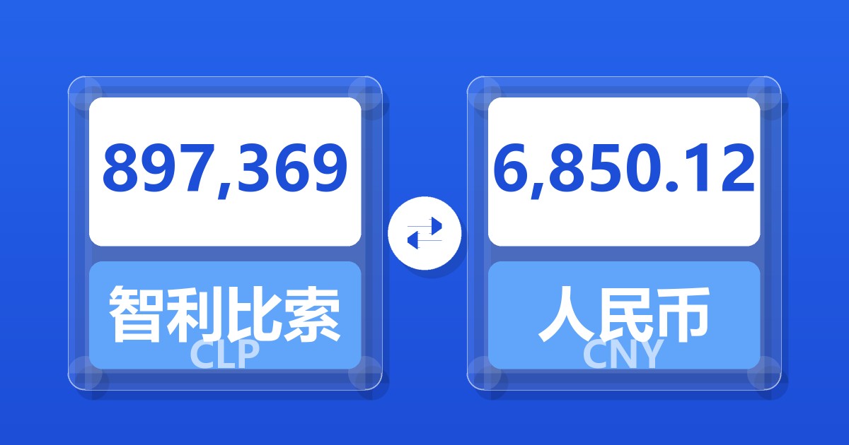 897,369智利比索兑人民币