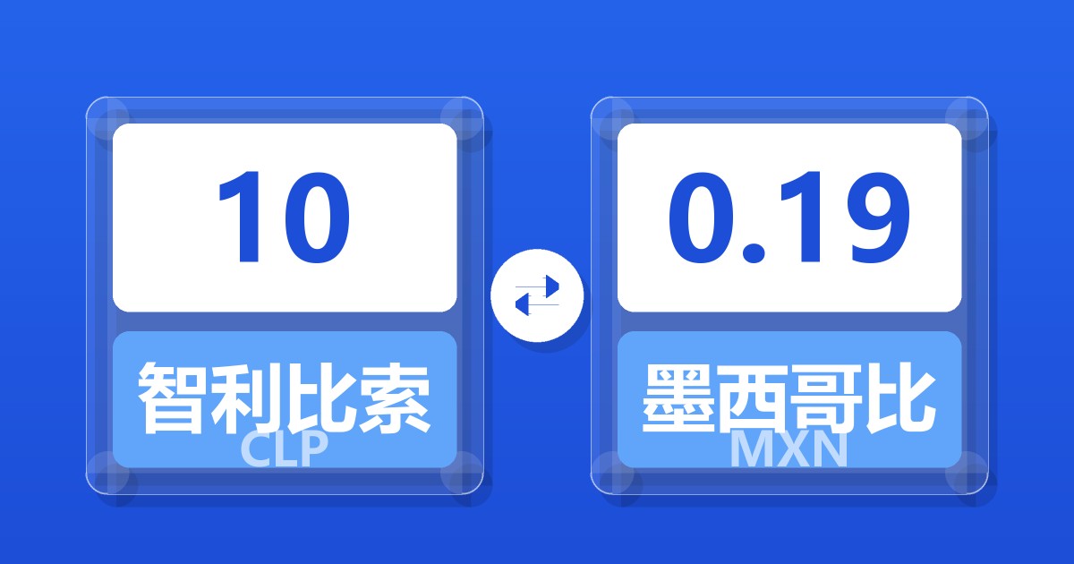 10智利比索兑墨西哥比索