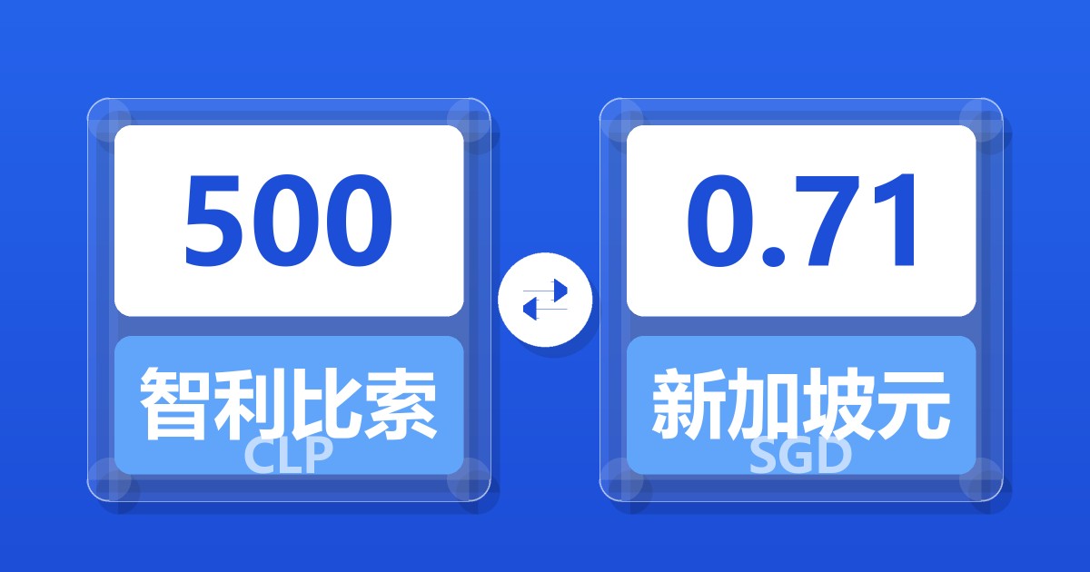 500智利比索兑新加坡元