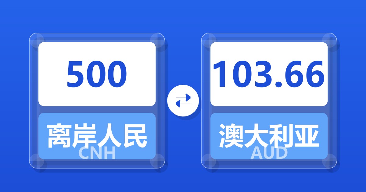 500离岸人民币兑澳大利亚元