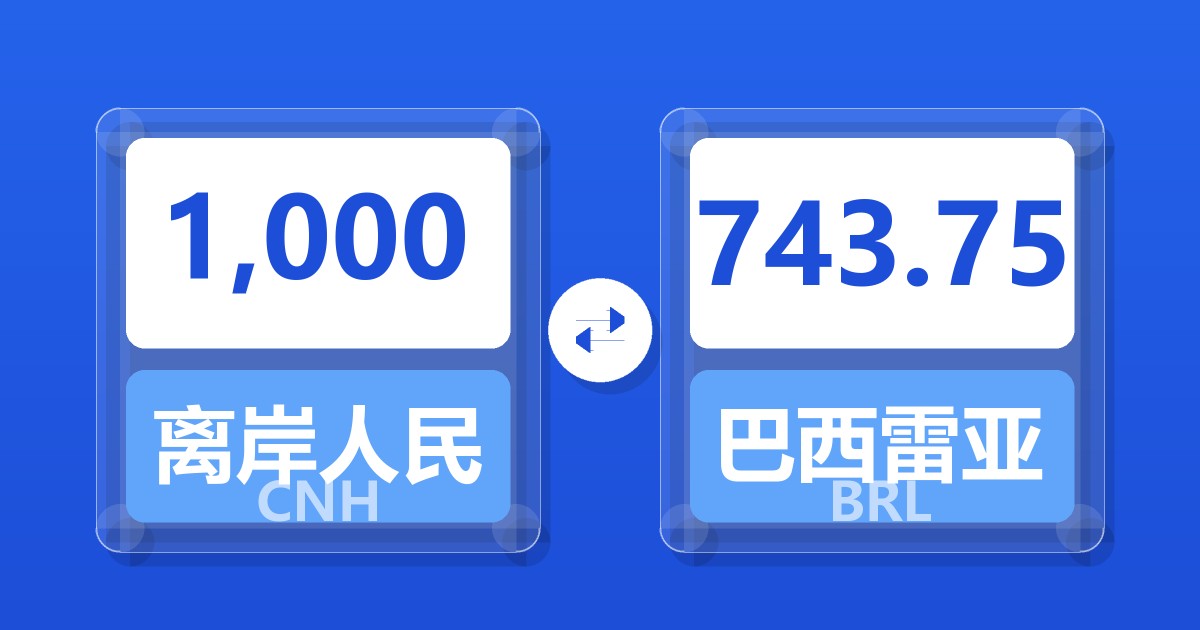1,000离岸人民币兑巴西雷亚尔