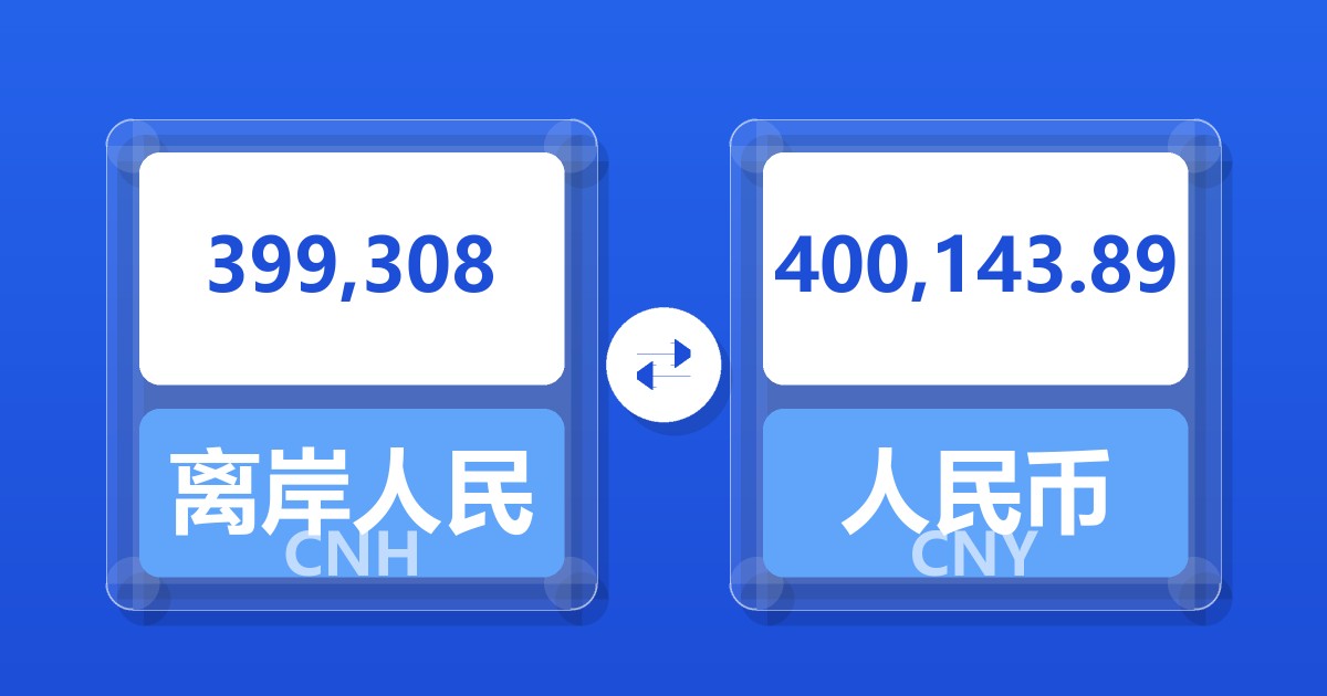 399,308离岸人民币兑人民币