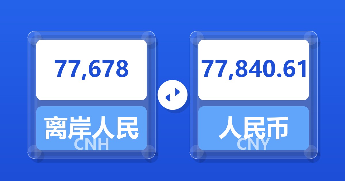 77,678离岸人民币兑人民币