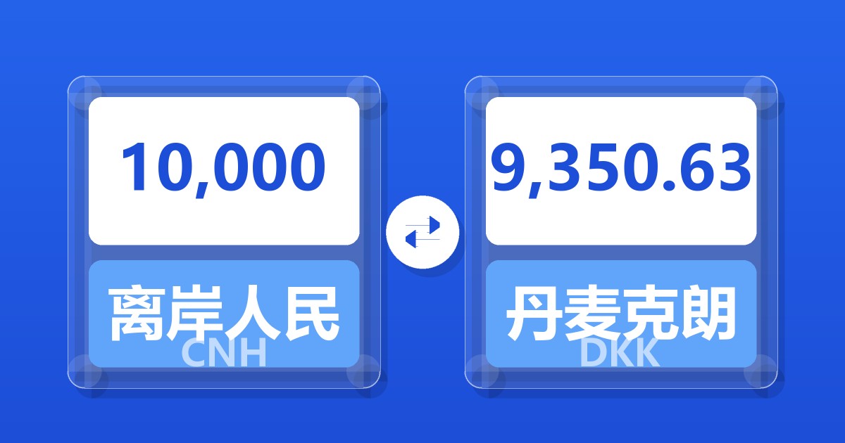 10,000离岸人民币兑丹麦克朗
