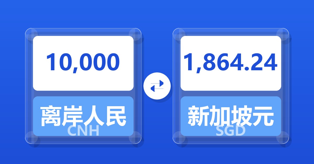 10,000离岸人民币兑新加坡元