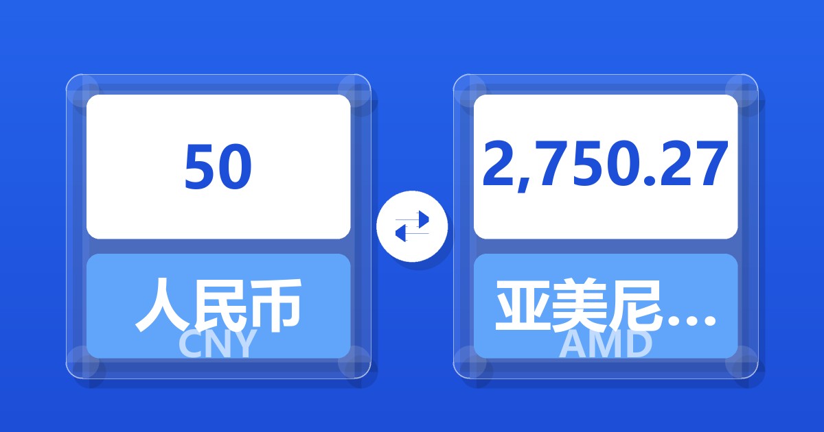 50人民币兑亚美尼亚德拉姆